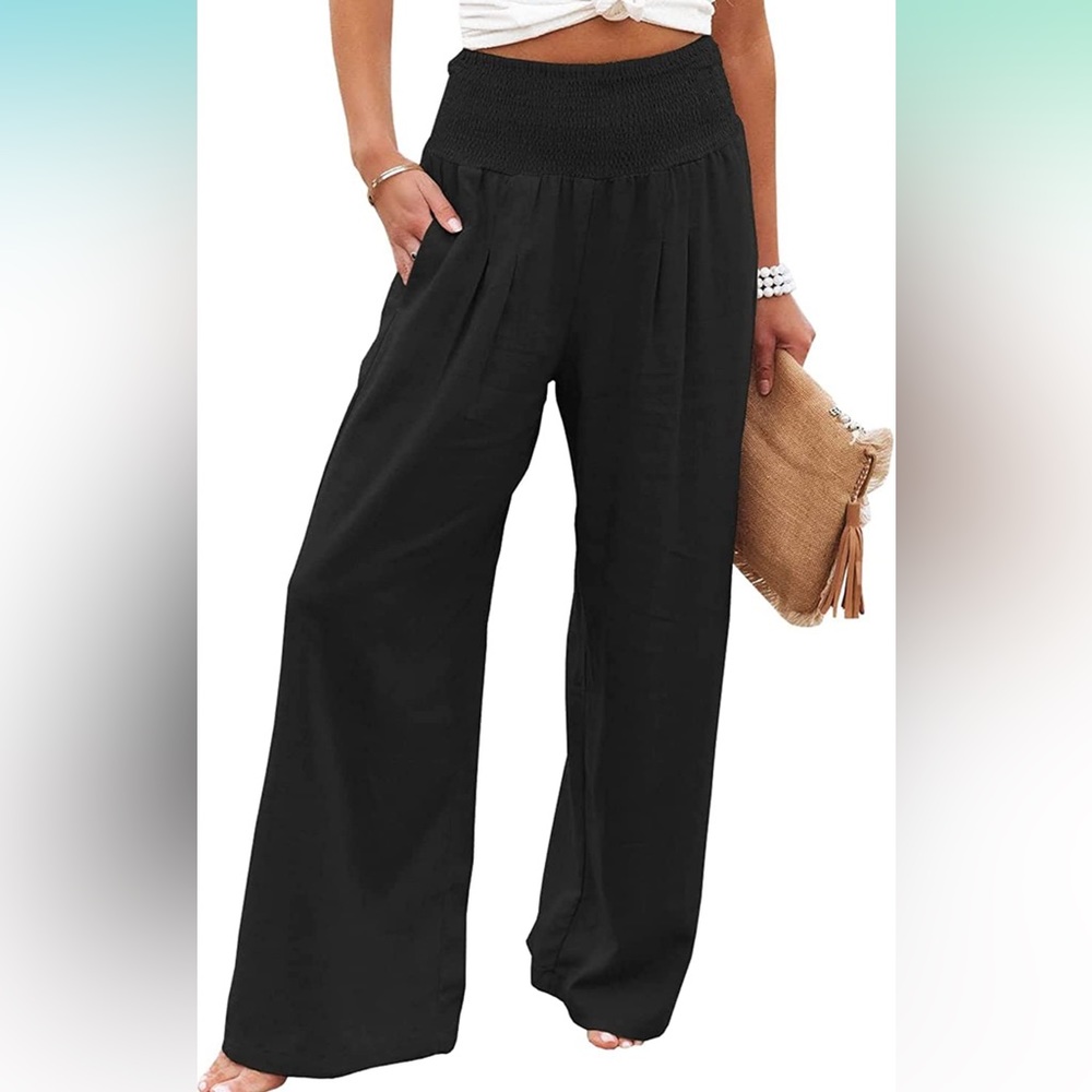 ❌SOLD❌Black Beach Pants with Pockets and Elastic Waist Band